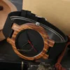 Vintage Wooden Black/Coffee/Green Dial Natural Bamboo Wood Watch for Men Leather Wooden Clock Male Hour Top Gift Reloj de madera - Image 5