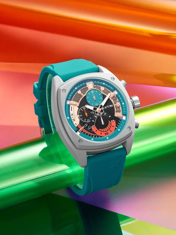 Extri Mens Watches Top Brand Grey Blue Quartz Watch Man Silicone Chronos Colorful Dress Summer Square Wrist Watches Waterproof - Image 3