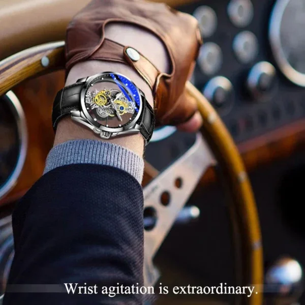 2024 New Men Watch Skeleton Quartz Wristwatch Gold Skeleton Retro Man Watch Top Brand Luxury Clock Mens Watches Reloj Hombre - Image 5