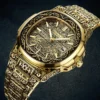 ONOLA Retro Top Luxury Quartz Watch Men Wristwatch Waterproof Fashion Casual Golden Classic Calendar Waterproof Watch Male Clock