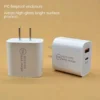 Dual Port Charger For Iphone Apple PD20W Fast Charging Head Type-C US Standard 20W Multi Port QC3.0 USB Charger - Image 3