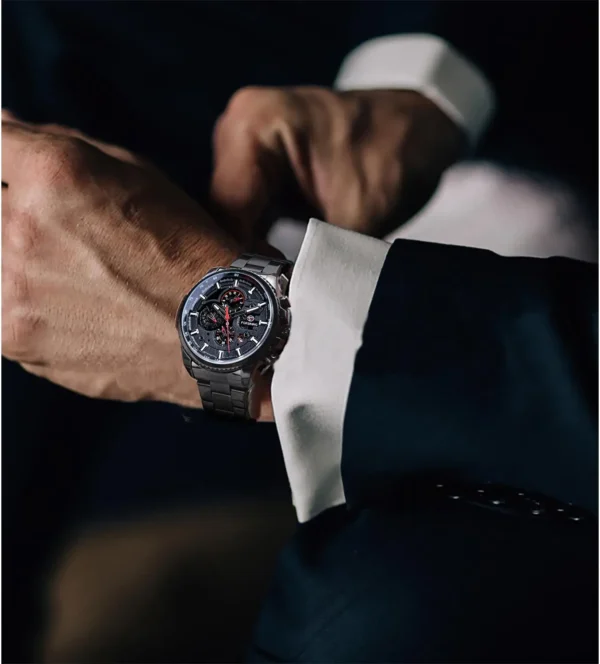 Forsining Top Brand Three Dial Calendar Stainless Steel Men Automatic Mechanical Wrist Watches Luxury Military Sport Male Clock - Image 5