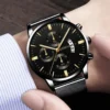 Mens Watches Waterproof Mesh Belt Man Wrist Watch Calendar Quartz Watch Luxury Business Dress Watch for Men Fashion Male Clock - Image 2