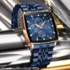 REWARD Fashion Square Dial Watch for Men Stainless Steel Waterproof Quartz Chronograph Mens Watches Luxury Sport Male Clock - Image 2