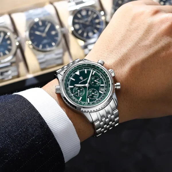 POEDAGAR Top Luxury Men Watches Luminous Date Waterproof Chronograph Quartz Man Watch Stainless Steel Sport Military Men's Watch - Image 6