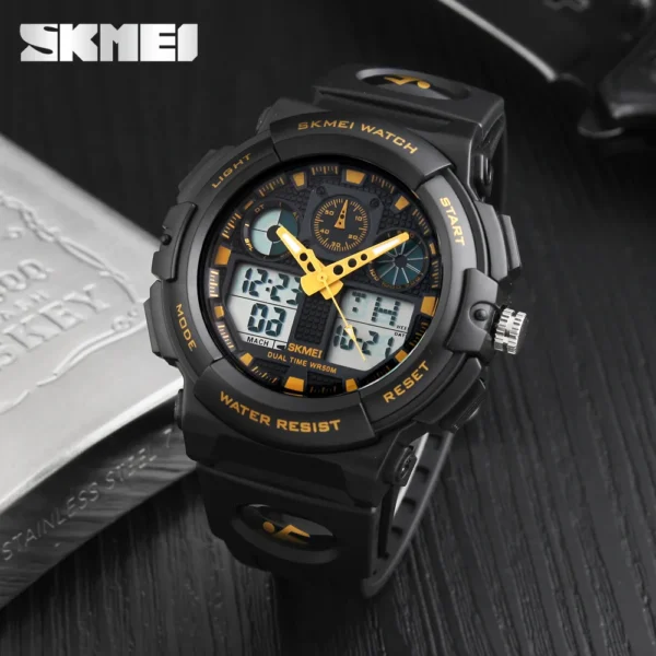 SKMEI 1270 Men Digital Double Time Chronograph Watches 50M Watwrproof Week Display Wristwatches Relogio Masculino Sports Watch - Image 4