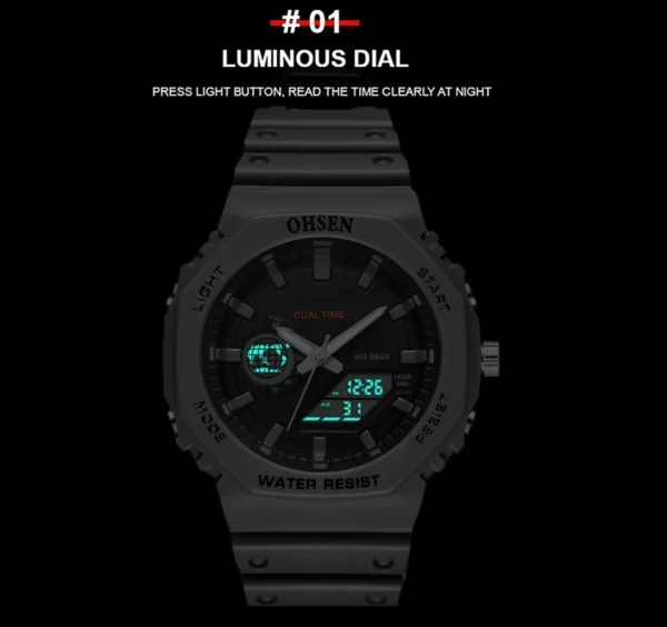 Outdoor Sport Digital Watches for Men Grey Silicone Waterproof Tactical Electronic Men's Quartz Watch Fashion relogio masculino - Image 5