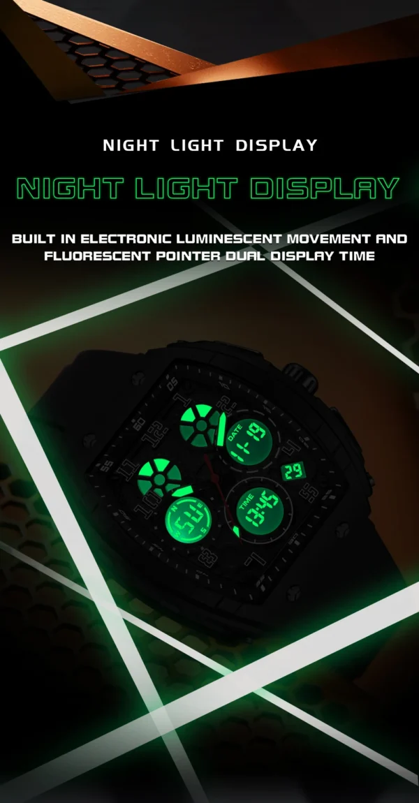 Sanda Brand's New Electronic Watch Digital Multifunctional Fashion Trend Men's Watch Silicone Waterproof Alarm Clock Men 6157 - Image 4