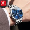OLEVS 5529 Luxury Quartz Watch For Men Roman Scale Moon Phase Chronograph Man Watches Waterproof Luminous Calendar Wrist Watch - Image 4