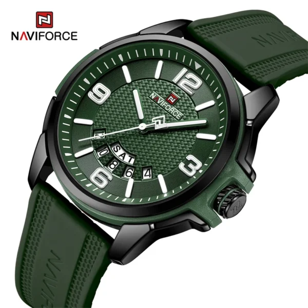 Original Brand NAVIFORCE New Quartz Watch for Men Waterproof Silicone Strap Business Male Classic Wristwatches Auto Date Clock