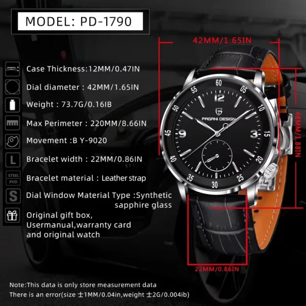 PAGANI DESIGN 2024 New 42MM Pilot Men's Automatic Mechanical Watch Fashion Leisure Sapphire Glass Luminous Mechanical Watches - Image 5