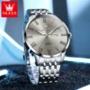 OLEVS Brand Original Simplicity Men's Watches Waterproof Stainless Steel Quartz Watch Luminous Date Roman Scale Male Wristwatch - Image 4