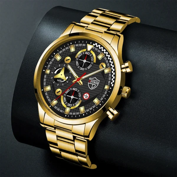 Fashion Watch for Men Silver Stainless Steel Luxury Business Quartz Clock Brand Men's Calendar Sports Casual Leather Watches - Image 4