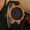 Vintage Wooden Black/Coffee/Green Dial Natural Bamboo Wood Watch for Men Leather Wooden Clock Male Hour Top Gift Reloj de madera - Image 3