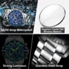 POEDAGAR Top Luxury Man Wristwatch Waterproof Luminous Chronograph Men's Quartz Watch Stainless Steel Casual Sports Men Watches - Image 4