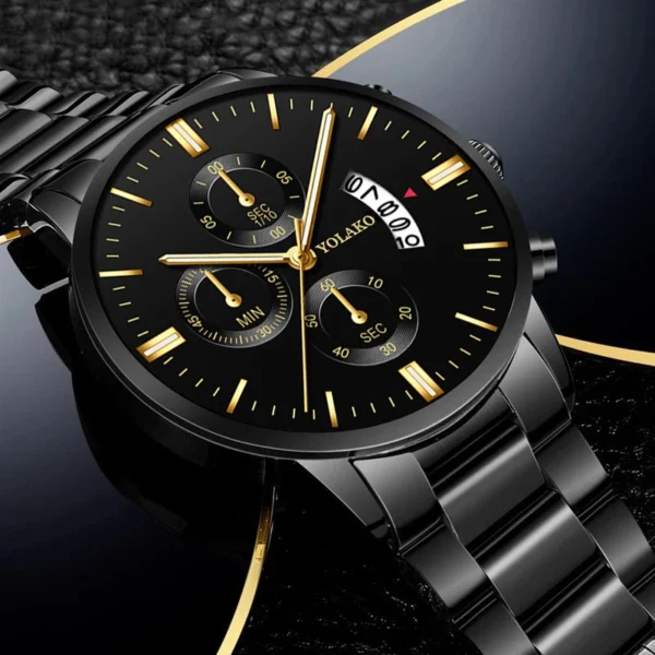 Luxury Men Stainless Steel Watch Calendar Quartz Wristwatch Business Watches Man Clock Relogio Masculino - Image 4