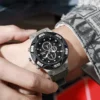 Men's Sports Military Large Dial Quartz Watch Fashion 2024 New Gray Silicone Men Gift Watches - Image 2