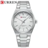 CURREN 8439 Couple Quartz Watch Silvery Gold Leisure Simple Business Stainless Steel Strap Wristwatch for Men - Image 3