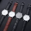 Men's Business Wrist Watch Luxury Leather Strap Analog Watches Ultra Thin Quartz Wristwatch Clock Men Women Casual Simple Watch