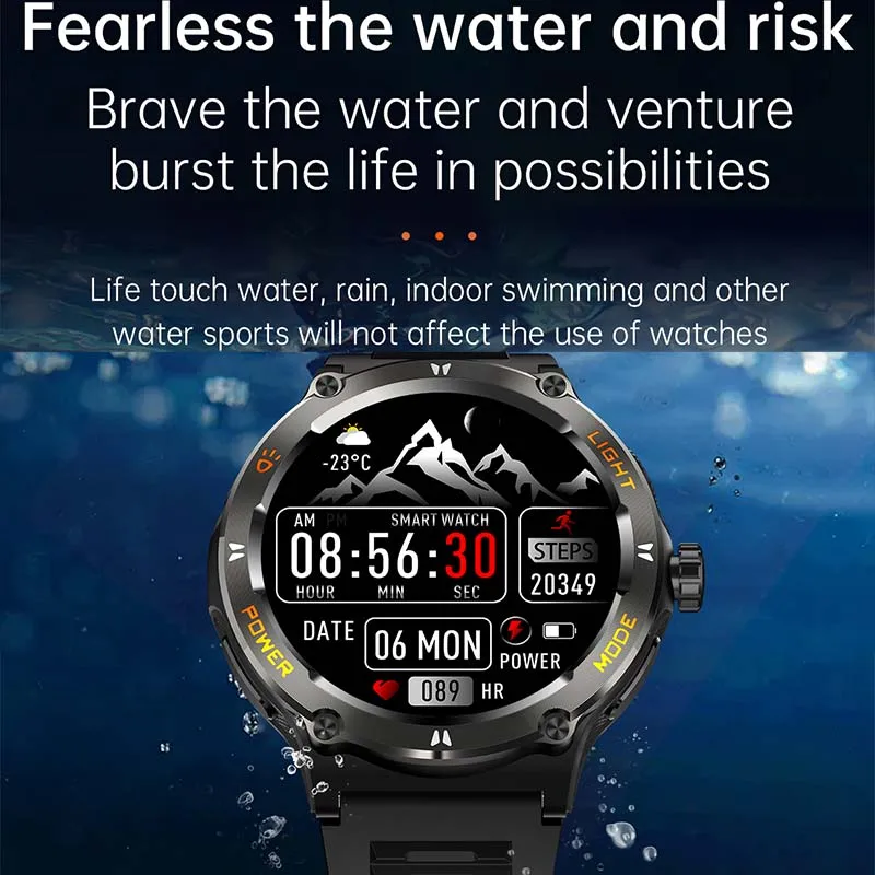 2024 New For Huawei Xiaomi AMOLED Smart Watch Men Rugged Military Bluetooth Call GPS Track 500Mah 3ATM Waterproof Smartwatch - Image 6