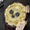 Men Genuine CURDDEN Brand Watches Fashion Casual Leather Band Hip Hop Diamond Gold Luxury Date Quartz Vintage Watch Reloj Hombre - Image 2