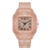 Hip Hop Square Watches for Men Luxury Iced Out Watch Calendar Business Wristwatches Clock Hours - Image 4