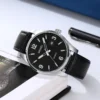 SKMEI Mens Casual Date 3Bar Waterproof Business Wristwatch reloj hombre Clock New Simple Genuine Leather Strap Quartz Watches - Image 2