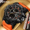 SANDA 6198 Fashionable Cool Night Light Dual Screen Multi functional Outdoor Sports Waterproof Men's Electronic Watch - Image 3