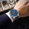 POEDAGAR Luxury Man Watch Waterproof Luminous Chronograph Watch For Men Military High Quality Leather Quartz Men's Watches Reloj - Image 6