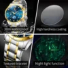 Original OLEVS Brand Quartz Watch for Men Waterproof Stainless Steel Luminous Wristwatch Moon Phase Leather Man Watches NO.9807 - Image 3