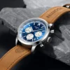 NIBOSI Men Watch Luxury Sports Waterproof Leather Men's Watches Clock Chronograph Luminous Date Man Wristwatch Relogio Masculino - Image 2