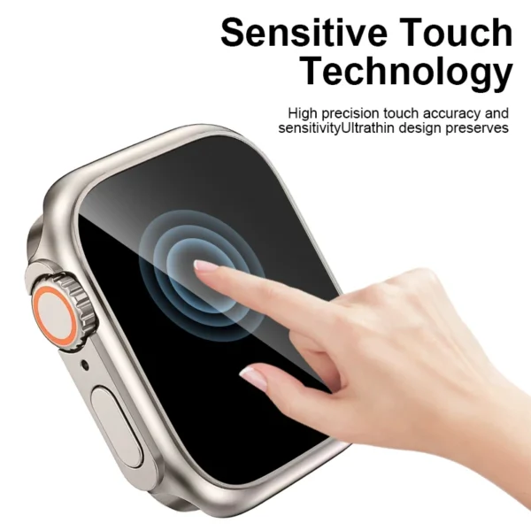 Privacy Tempered Glass+Waterproof Cover For Apple Watch Case 45mm 44mm 41mm 40mm Screen Protector for iwatch serie 9 8 7 6 SE 5 - Image 3