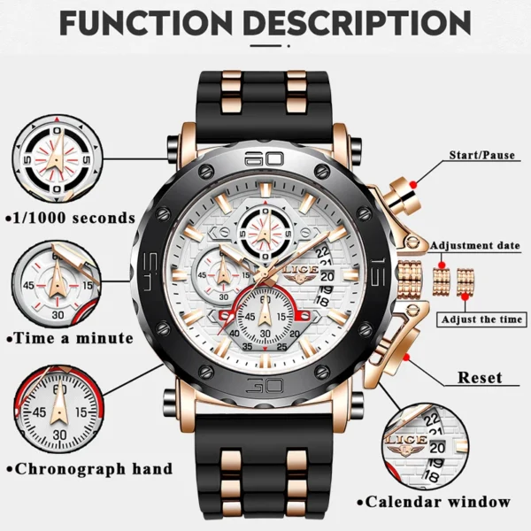 New LIGE Men Watch Military Clock Top Brand Luxury Casual Sport Quartz Date Wrist Watches for Men Chronograph Relogios Masculino - Image 4