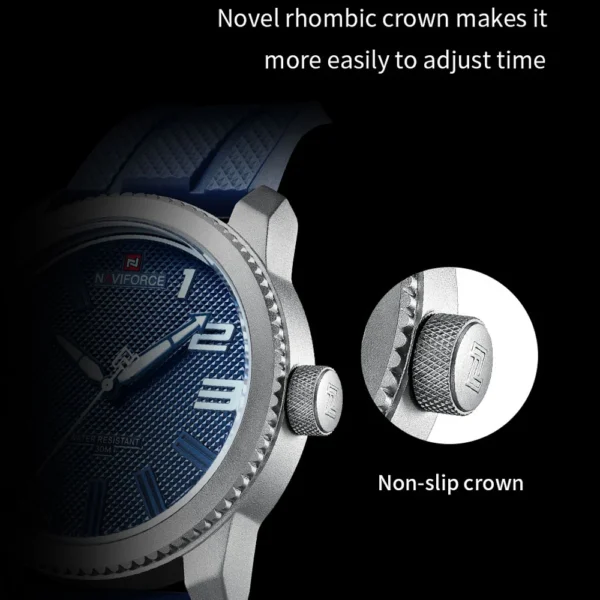 NAVIFORCE Top Brand Watch Men Fashion Casual Waterproof Simple Style Quartz Wristwatch Military Male TPU Strap Clock - Image 4