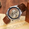Skeleton Hollow Mens Watches Luxury Steampunk Gold Sliver Quartz Watch Stainless Steel Male Transparent Man Relogio Masculino - Image 3