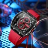 CURREN Sport Chronograph Quartz Watch for Men Fashion Blue Silicone Strap Tonneau Dial Wristwatch with Date 3atm Waterproof - Image 5