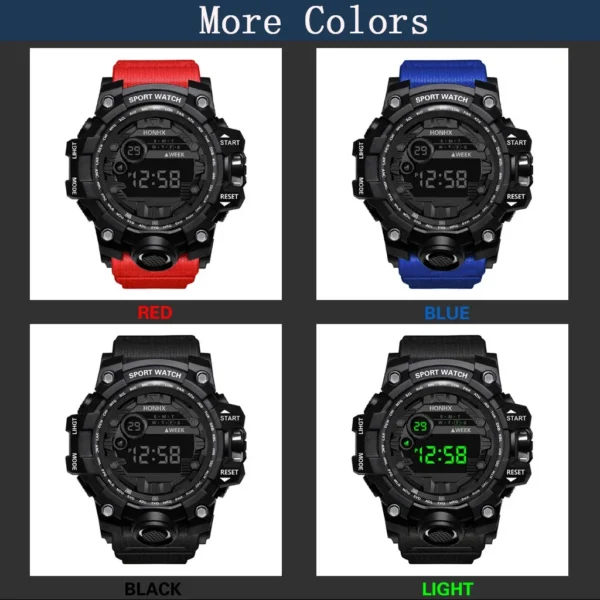 YIKAZE Y12 Men's Sports Watch Waterproof Luminous Men Sport Watch Multifunction Digital Electronic Wristwatch Clock for Boy Kids - Image 6