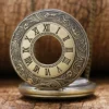 Bronze Roman Scale Display Design Quartz Pocket Watch Vintage Masculino Relogio Pendant Necklace Chain Leisure Men's Gift Clock - Image 2