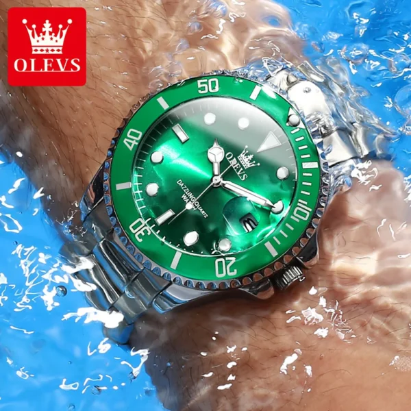 OLEVS 5885 Original Quartz Watch for Men Stainles Steel Waterproof Sports Watches Fashion Luxury Top Brand Men's Wristwatches - Image 5