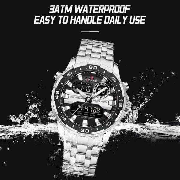 Original Brand NAVIFORCE Quartz Watch For Men Sports Stainless Steel Strap Wrist Watches Waterproof Analog Digitals Clock 2024 - Image 5