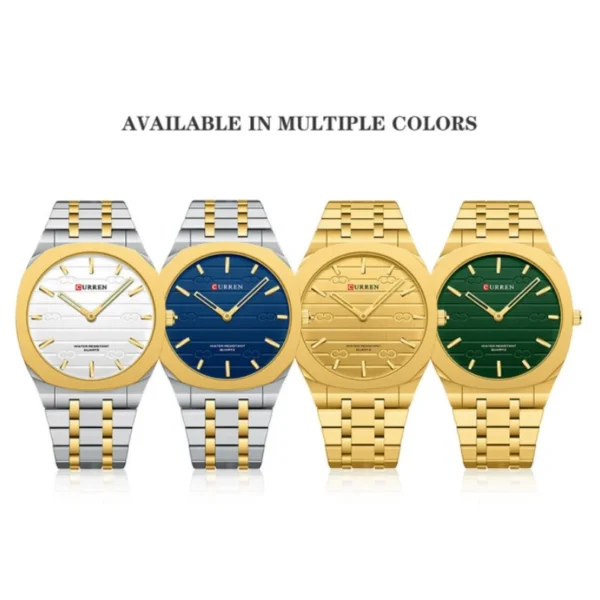 CURREN 8444 Elegant Quartz Watches for Man Stainless Steel Simple Large Dial Ultra-thin Waterproof Casual Style Men Watch Gifts - Image 5