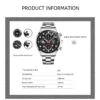 Fashion Watch for Men Silver Stainless Steel Luxury Business Quartz Clock Brand Men's Calendar Sports Casual Leather Watches - Image 2