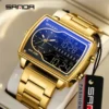 SANDA Top Brand Luxury Men Quartz Watch Fashion Square Watch Men Countdown Sports Waterproof Double Display LED Digital Watch - Image 2