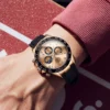 OLEVS Original Watch for Men Chronograph Calendar Analog Silicone Strap Wristwatch 41mm Hombres Reloj Men's Sport Watch Dropship - Image 4
