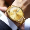 OLEVS Luxury Top Brand Men's Quartz Watches Classic Original Watch for Men Business Fashion Waterproof Gold Men's Wristwatch+Box - Image 3