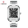 CHENXI 8216 Square Men Quartz Watches Fashion Business Simple Silvery Stainless Steel Strap Analog Display Wrist Watches - Image 6