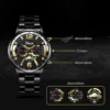 Kegllect Men Watches Business Chronograph Watch Luxury Gold Stainless Steel Quartz Wristwatch - Image 6