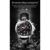 Olevs 2873 men's watch big dial 46mm deep waterproof sport watches men Quartz fashion chronograph wristwatch leater strap - Image 5