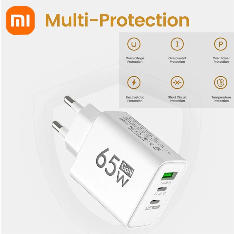 XIAOMI 65W PD3.0 Quick Charging 6-in-1 Fast Wall Charger 4-USB 2-Type-c interface For iPhone Samsung Xiaomi Huawei Oppo - Image 6