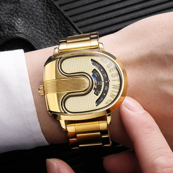 Luxury Original Men Watches Sports Golden Quartz Gold Men's Wrist Watches Steel Waterproof Watches for Mens Relogio Masculino - Image 3